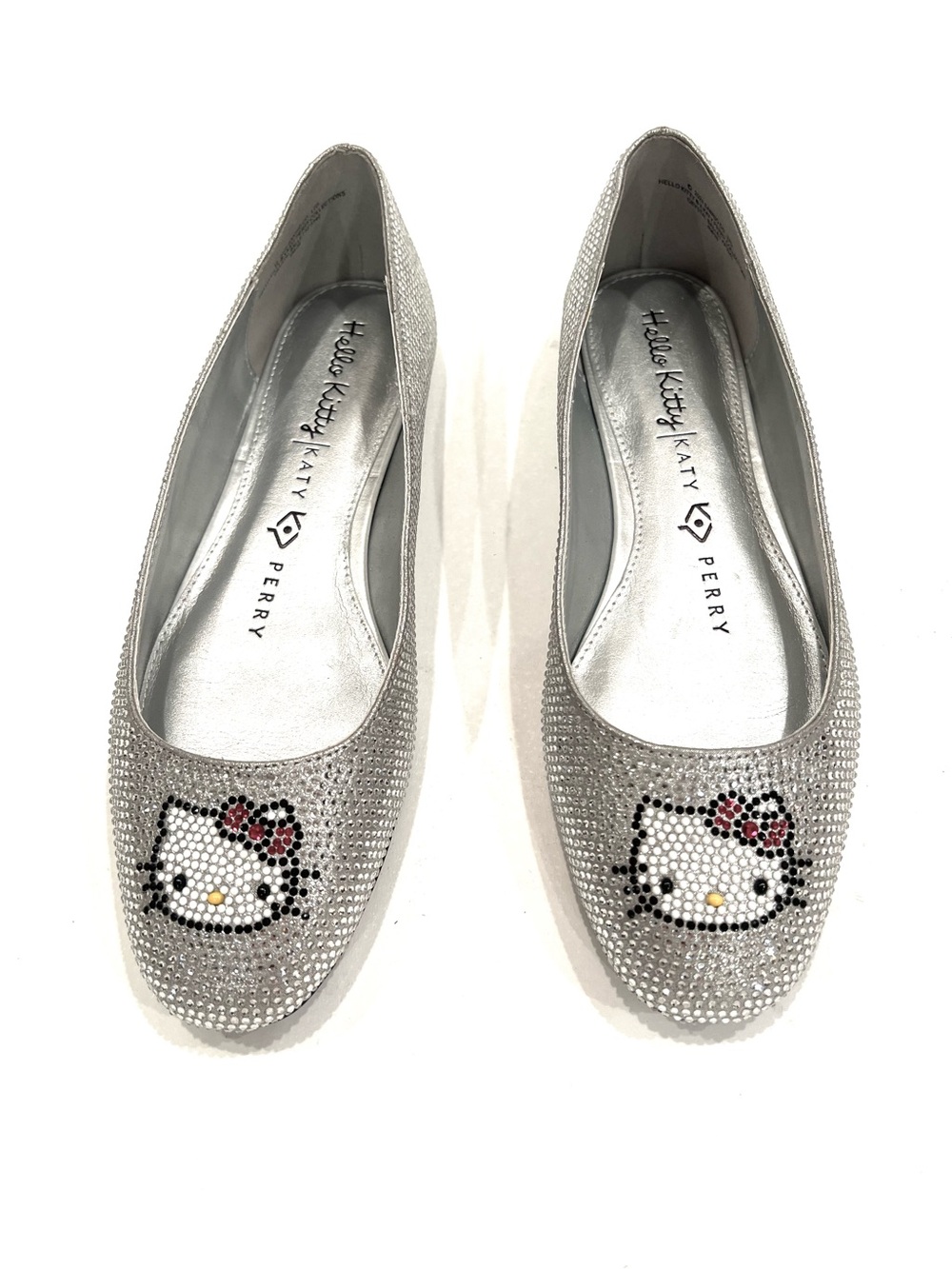 Katy Perry Collections x Hello Kitty Silver Crystal Rhinestone Ballet Flats NEW - Picture 5 of 12